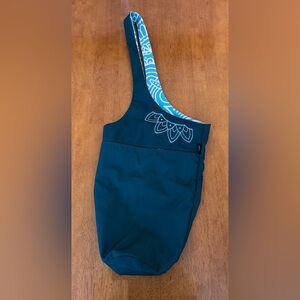 Zenifit Teal Gym Matt Tote Bag with Patterned Interior and Zip Pocket